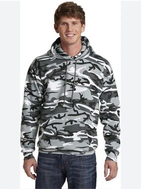 Port & Company Fleece Camo Pullover Hooded Sweatshirt NWOT